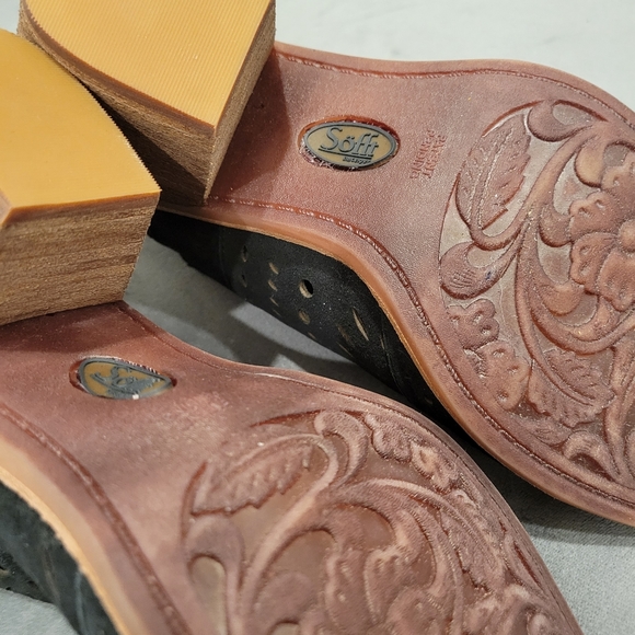 Sofft Leather Peep Toe Ankle Bootie Heel Size 8.5 - Picture 6 of 10